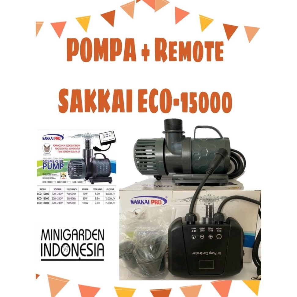 SUBMERSIBLE PUMP SAKKAI PRO ECO-15000 POMPA AIR KOLAM CELUP REMOTE