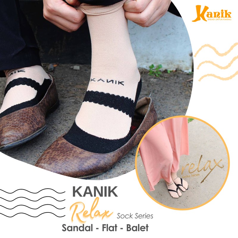 Kanik - Kaos Kaki Infinity Relax Series - Kaos Kaki Jempol Motif Flat - Balet - Sandal