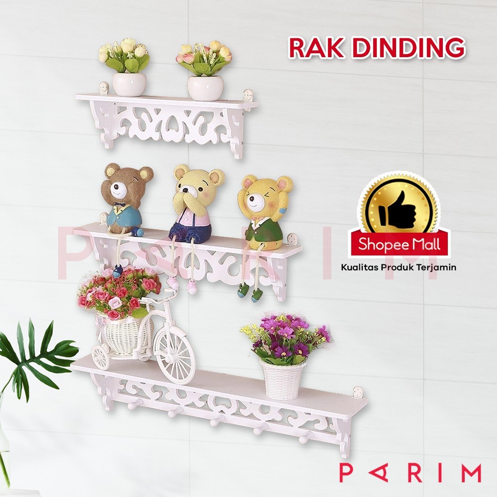 PARIM Rak dinding vintage 1set isi 3 UKURAN YANG BERBEDA DENGAN BAHAN WPC BERMEREK YK DESIGN YK-130