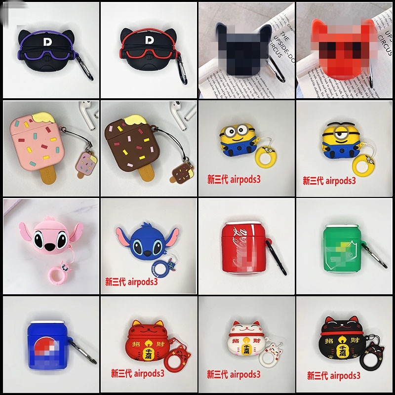 Casing Soft Case Silikon Motif Kartun 3D Untuk Airpods 1 2 Pro i12 i10 i11 i9s inpods 12