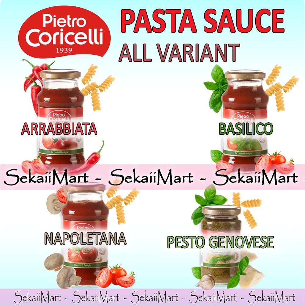 

PIETRO CORICELLI Pasta Sauce Pesto All Variant - CORICELI Saus Bumbu Pasta Semua Rasa Lengkap