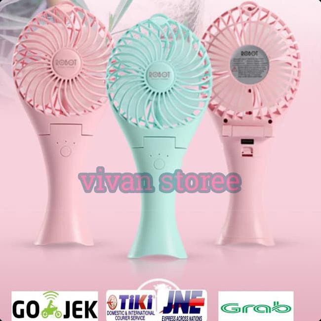Robot power bank fan mini RT-BF07 2000mah portable kipas minioriginal - Merah Muda termurah 
