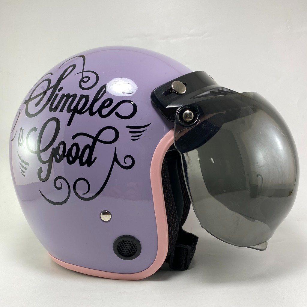 Helm Bogo Dewasa Kekinian Wanita Warna Pastel Lilac Helem Motor Sni Motif Viral Cod Kaca Cembung