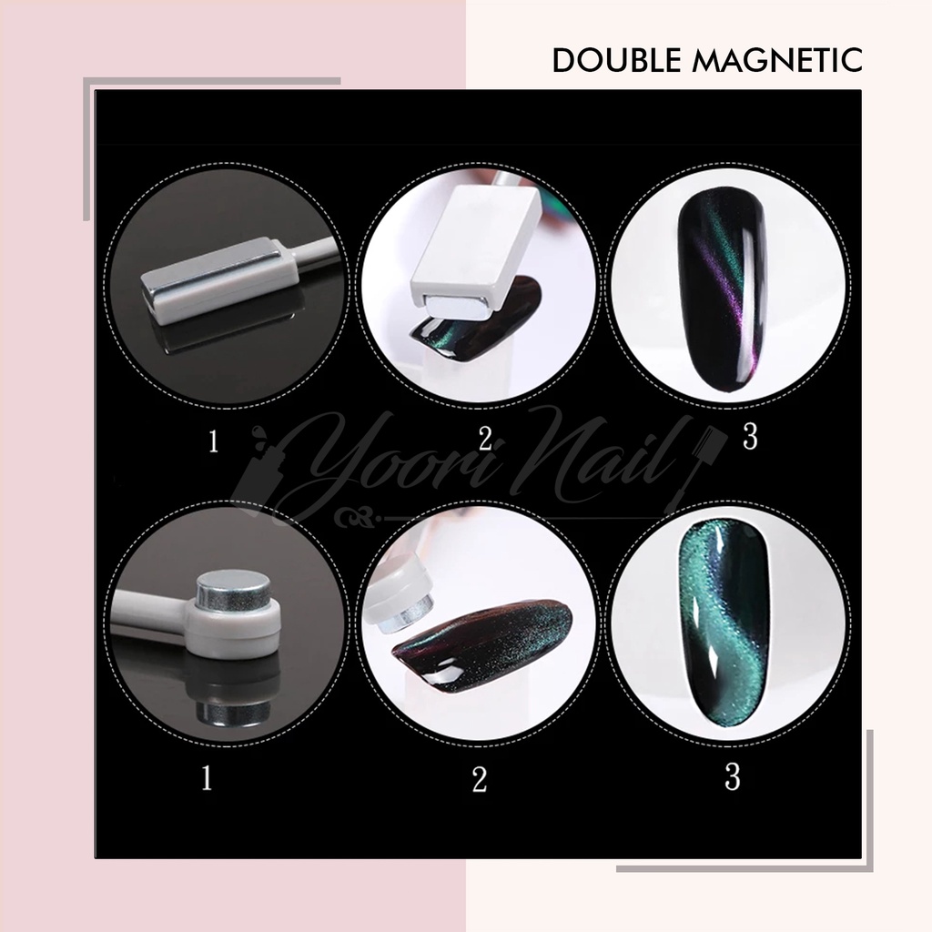 Double magnetic cat eye double headed magnet cateyes polish magnets