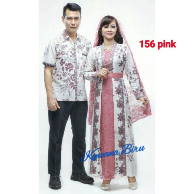 156 pink couple batik longdress gamis M-XXL/ kemeja M-XXL