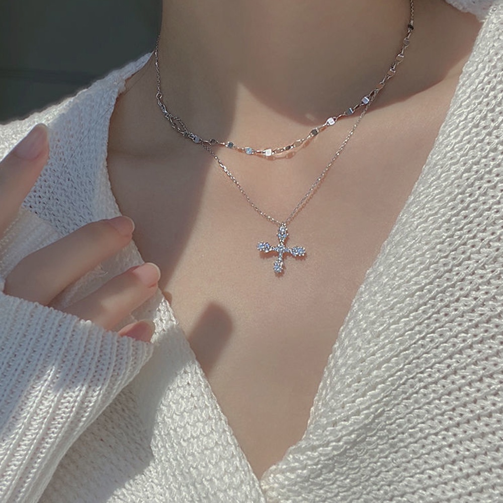 【COD Tangding】Kalung Rantai Klavikula Model Lapis Ganda Untuk Wanita