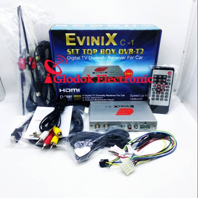 RECEIVER EVINIX C-1 SET TOP BOX DVB-T2 DIGITAL TV RECEIVER UNTUK MOBIL EVINIX C1