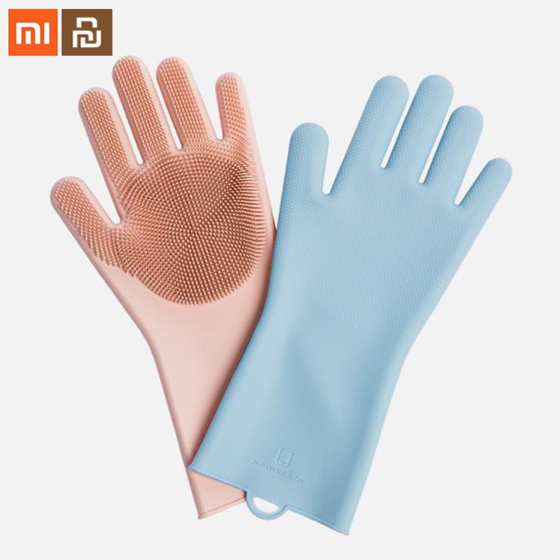 Xiaomi Mijia JJ Sarung Tangan Cuci Sikat Magic Silicone Cleaning Gloves HO004 - Blue