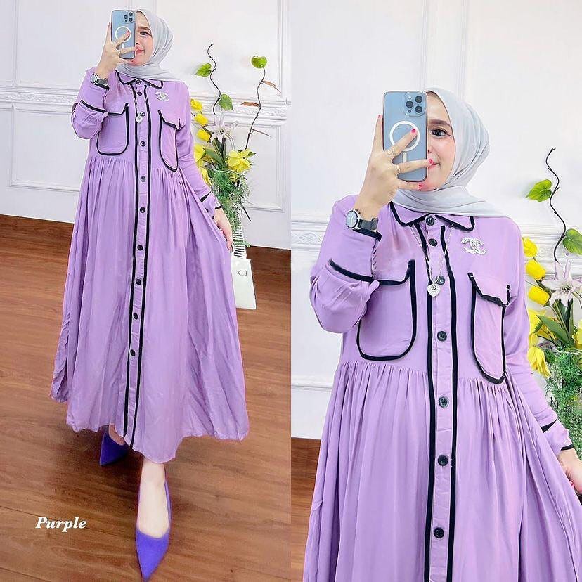 MIDI BUSUI FRENDLY DRESS MUSLIM POLOS ZAFIRA DRES  BAHAN RAYON TWILL  KOREA DRESS JUMBO MIDDI DRES TERBARU MIDDI DRESS MIDDI POLOS