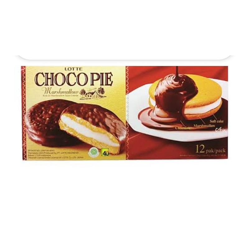 

Chocopie Marshmallow & Coklat 1 pak isi 12 pcs