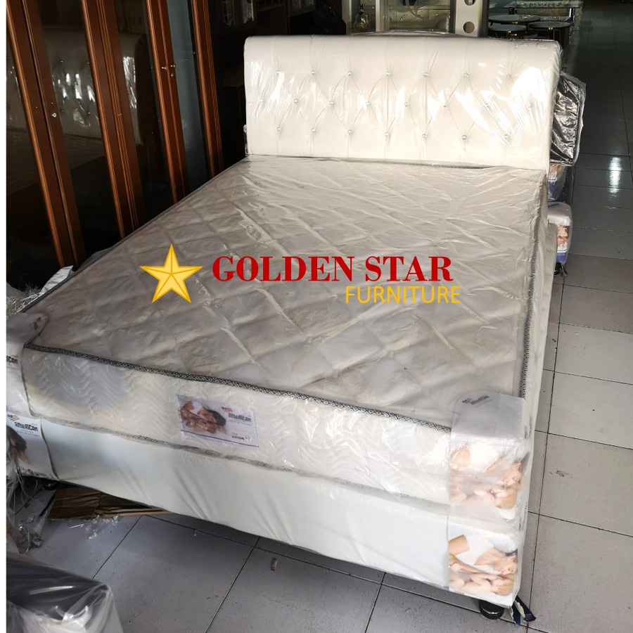 SET / Kasur American Pillo Supreme PUTIH Spring bed 160/180 Springbed