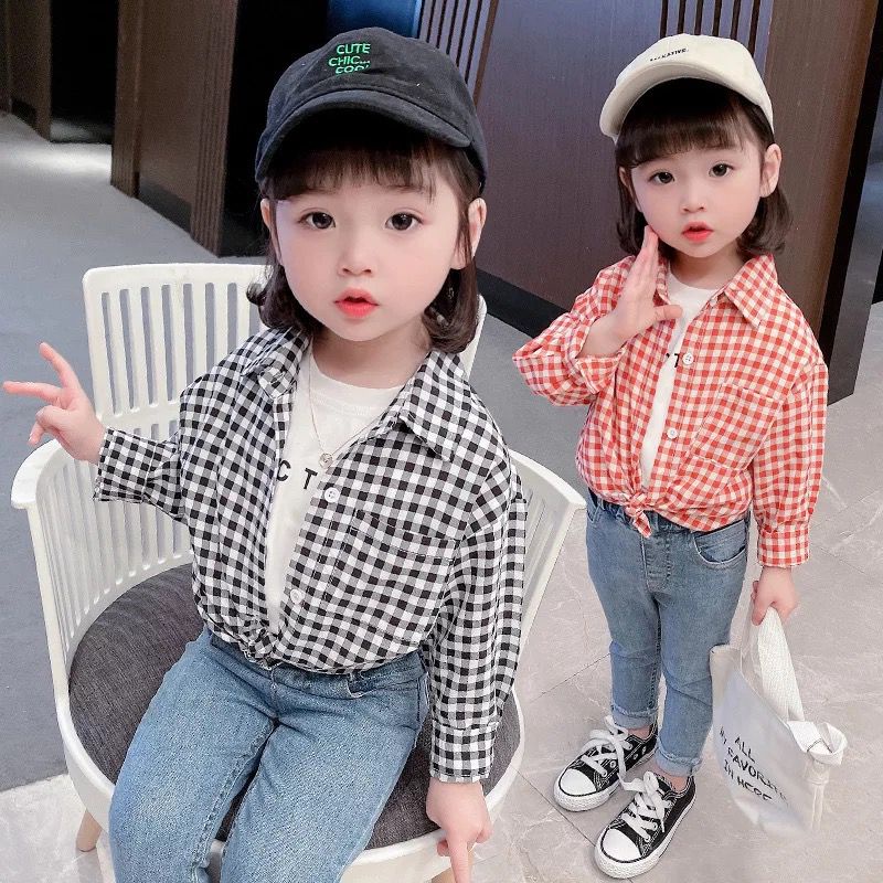 [kid yuki OT] kemeja anak unisex katun kotak varian warna