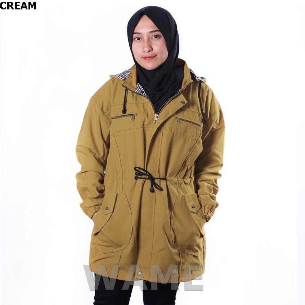 JAKET PARKA CEWE / WANITA CREAM WAME POLOS BAPAK ANAK JEANS LEVIS