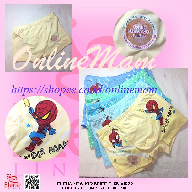 Celana Dalam Boxer Elena Anak Laki Katun Super Soft / CD Anak Cowok 033, 034, 031, 63010 &amp; 61029