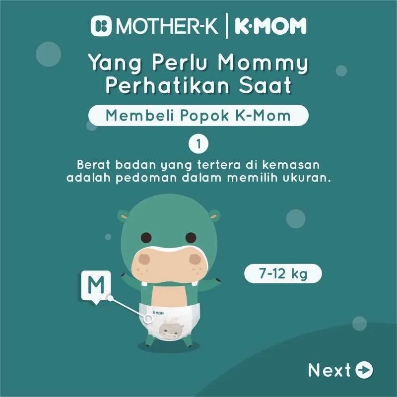 Mother-K K-Mom Dual Story Diaper Medium (M) 60pcs Diapers Tape Popok Perekat Bayi dan Anak