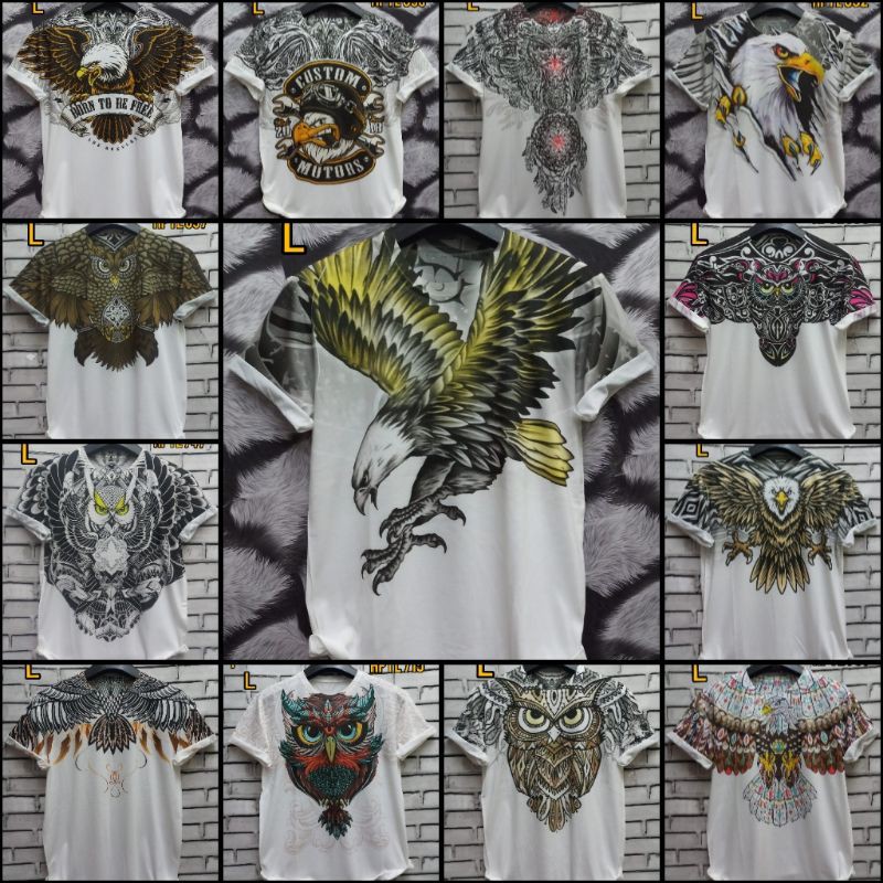 Tshirt Baju Kaos Printing 3D Bird Burung Spesial Putih Bangkok Thailand Fullprint Import HPTL