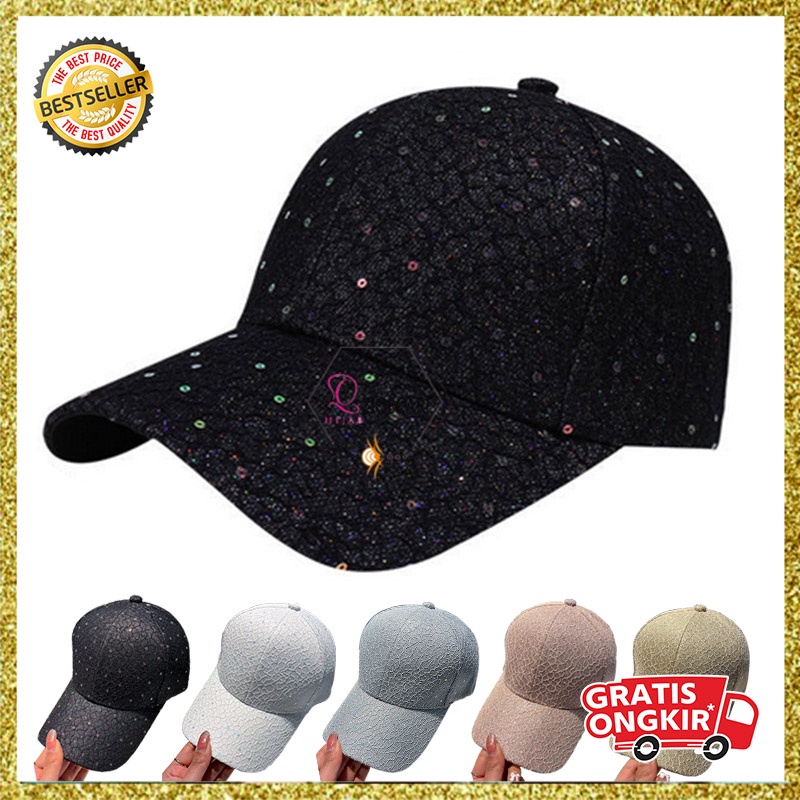 Topi Baseball Pria Wanita Motif Akar Manik Manik Polyester Casual Cap fashion Sporty Trendy TWF