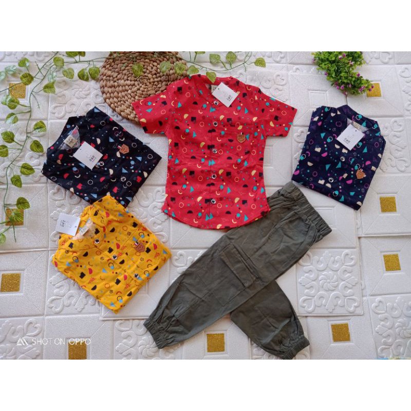 [2-14t] SETELAN KEMEJA YESSKIDS CELANA PANJANG ANAK LAKI LAKI 2-14 TAHUN / SETELAN KEMEJA ANAK CELANA CHINOS IMPORT YESS KIDS CELANA PANJANG MOTIF KOTAK