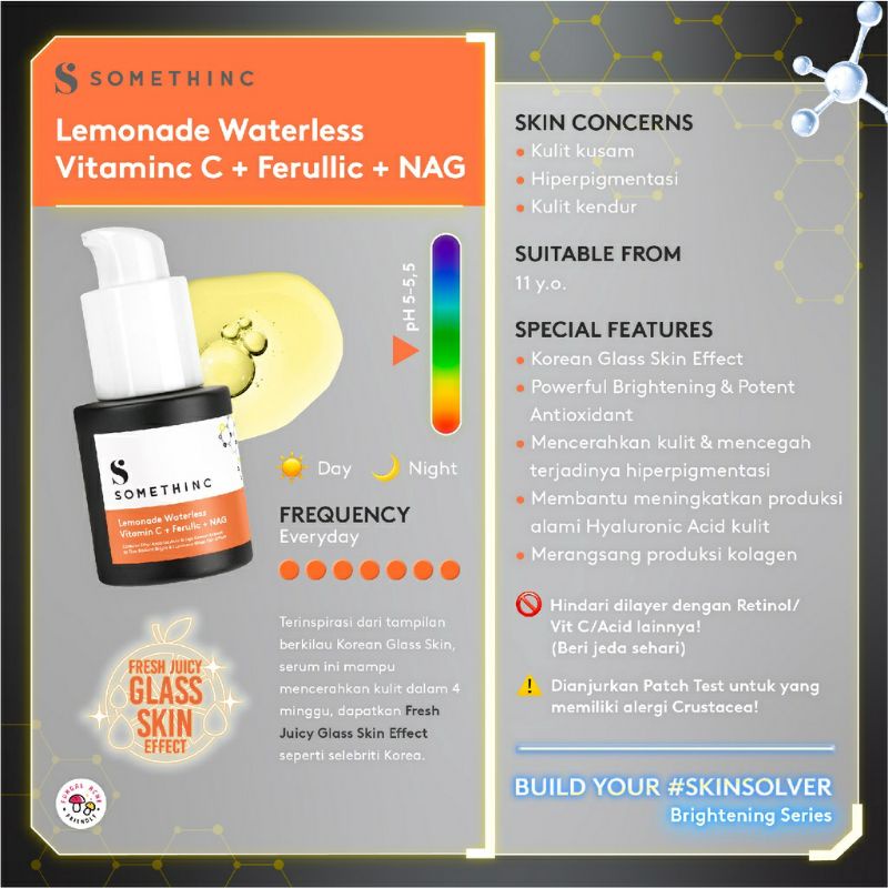 SOMETHINC Lemonade Waterless Vitamin C + Ferulic + NAG - Kulit Cerah Ala Korea