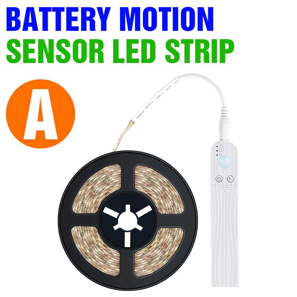 Lampu LED Strip Night Light 2835 Motion Sensor Cool White 2 Meter -- CHNAITEKE