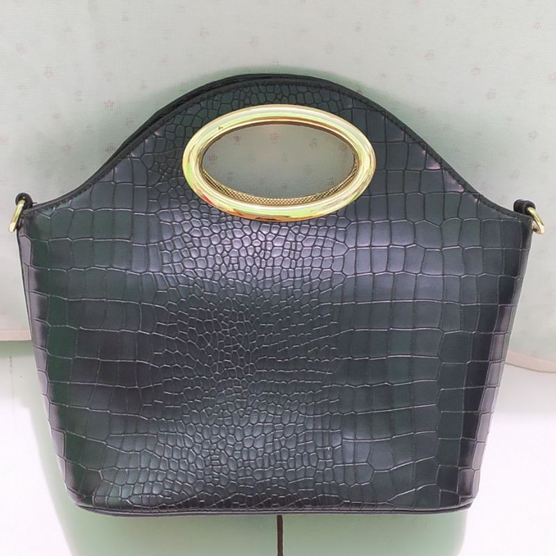 Tas Croco Elizabeth Hitam Preloved