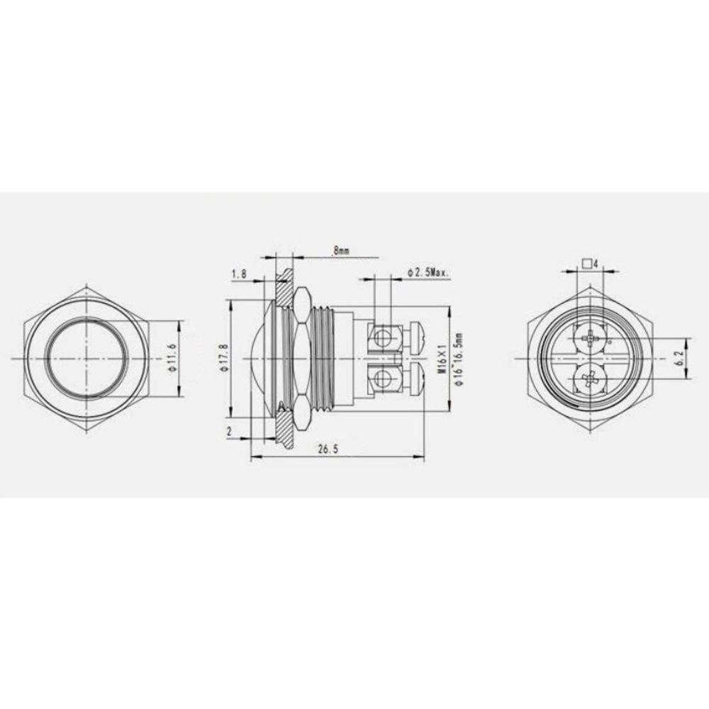 Saklar Tombol Start Momentary Momentaryswitch 16mm Tahan Lama Untuk Klakson Mobil