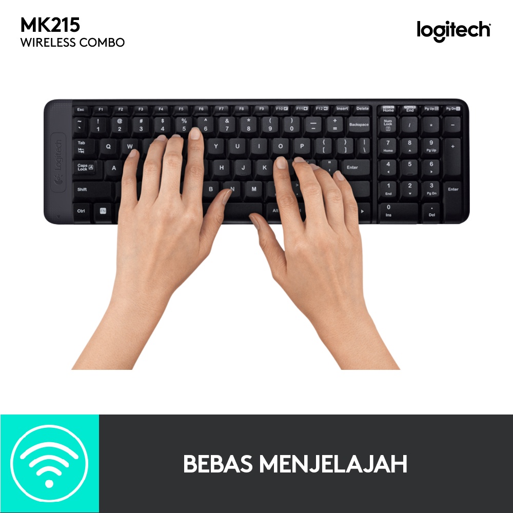 Logitech MK215 Combo Keyboard dan Mouse Wireless Compact