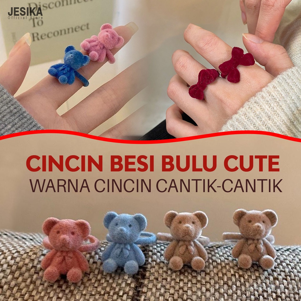 Cincin bulu bludru wanita anak dewasa remaja perempuan ootd fashion aesthetic estetik unik lucu keren item polos vintage
