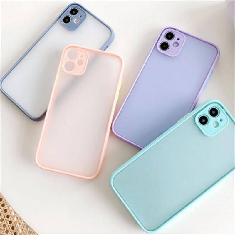 Soft Case Silikon Warna Permen Matte Untuk iPhone 13 12 Mini SE 2022 2020 6 6S 7 8 Plus