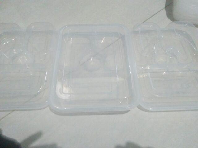 Thinwall Plastik Sekat 4 | Thinwall Sekat Bento | Kotak Plastik | Tepak Plastik Fopdgrade