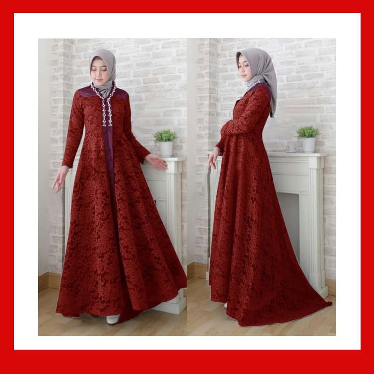Maxi Maxi Dian Pelangi Maroon Terbaru