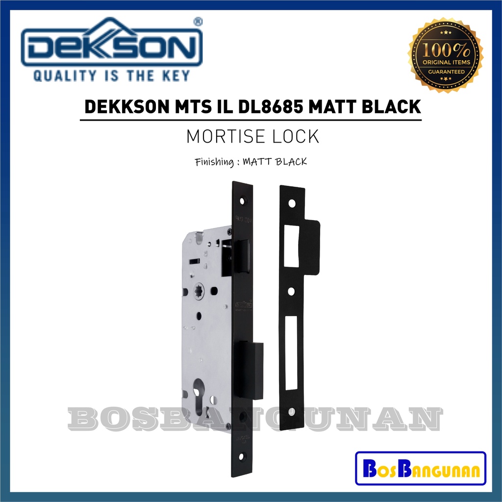 Body Kunci Pintu DEKKSON MTS IL DL 8585 Matt BLACK / Mortise Lock DEKKSON / Body Kunci DEKKSON Hitam