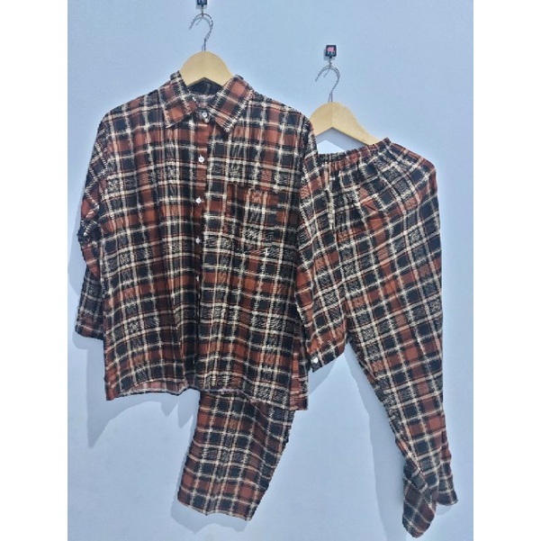 ONE SET/SETELAN PAJAMAS WANITA DEWASA LD 110 CM TYE DYE RAYON VISCOSE PREMIUM-11