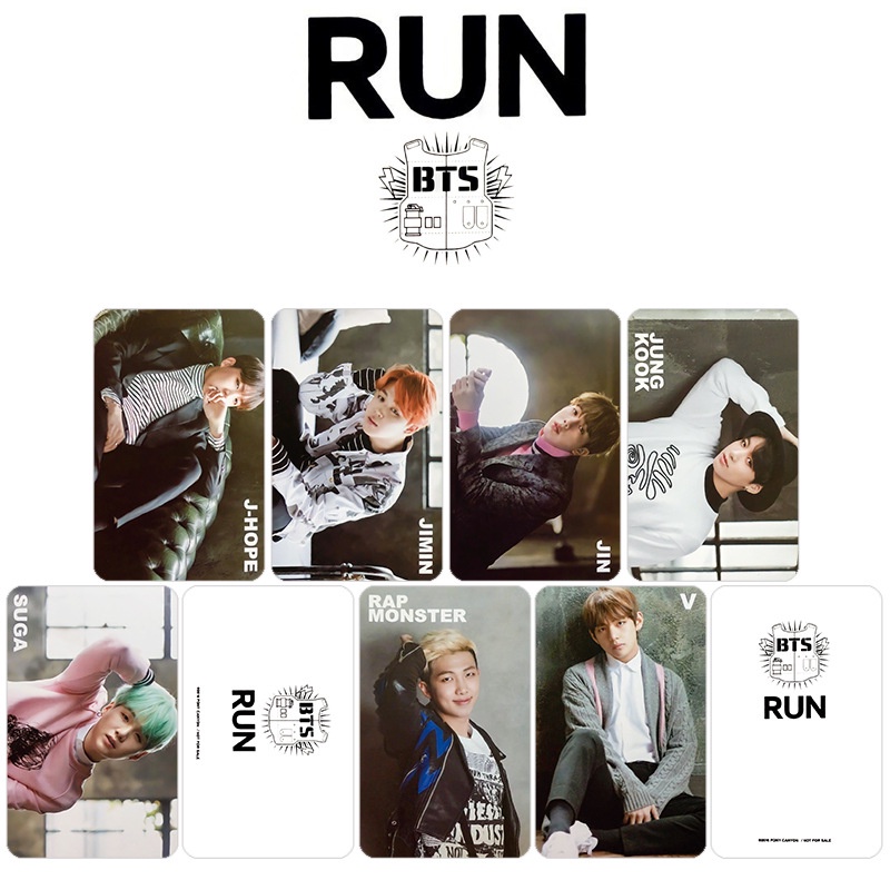 Kartu Lomo Foto BTS Bangtan Boys RUN SUGA JiMin V RM Jin J-Hope Jung Kook