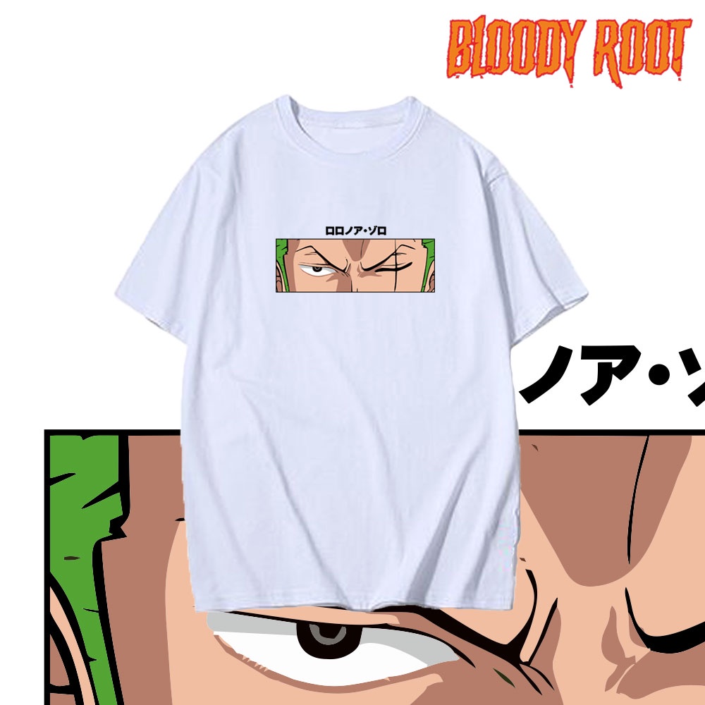 Kaos One Piece / Kaos Roronoa Zoro / PUTIH / Anime One Piece Series / T-shirt Manga Japan