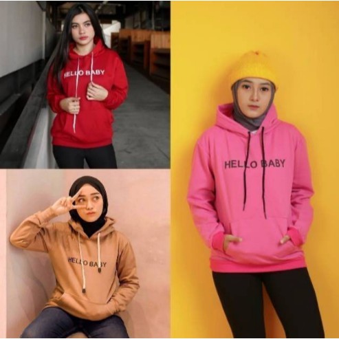 ms COD SWEATER HELLO BABY HOODIE / SWEATER HOODIE WANITA