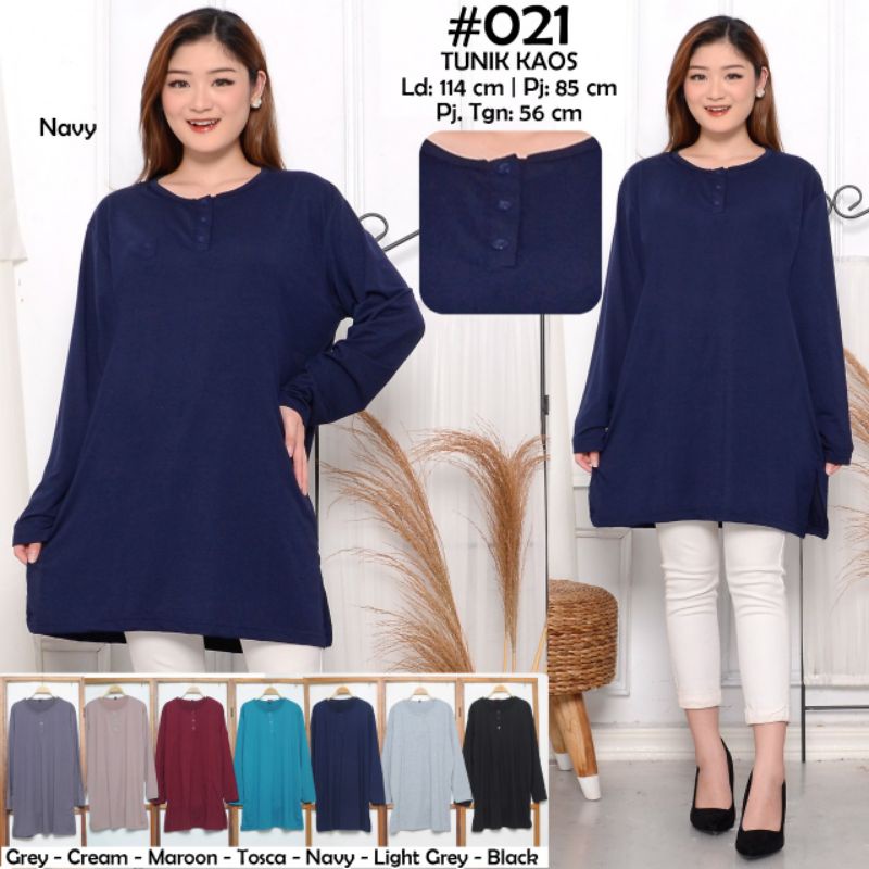 Kaos Polos Wanita (Jumbo), Kancing Buka (021)