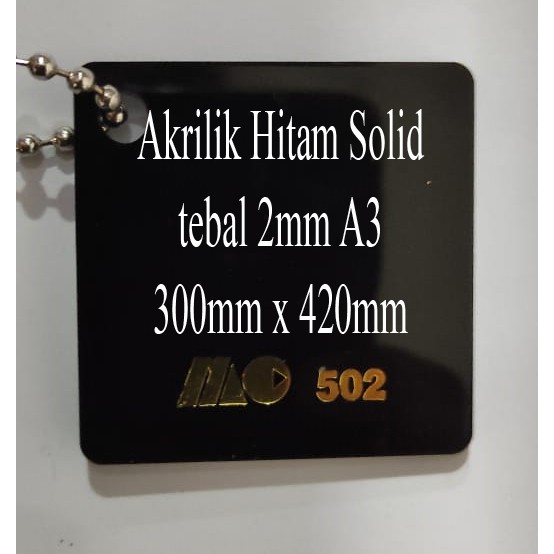 Akrilik marga cipta hitam solid A3 2mm