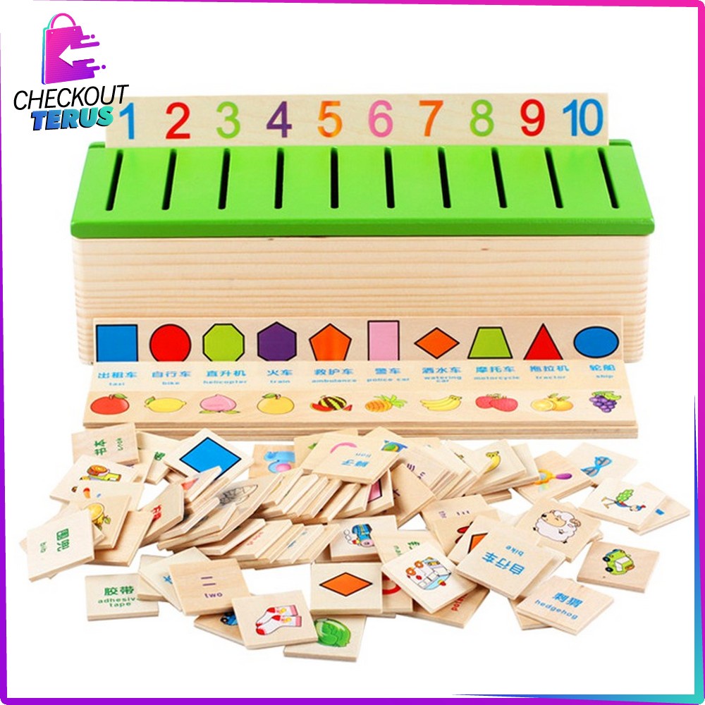 CT M176 Mainan Anak Puzzle Kayu Wooden Toys Bongkar Pasang Mainan Edukasi Montessori Bergambar Anak