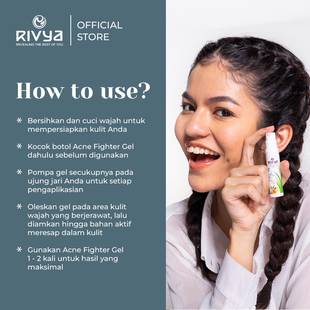 RIVYA Acne Fighter Gel 10ml / Obat Totol Jerawat BPOM