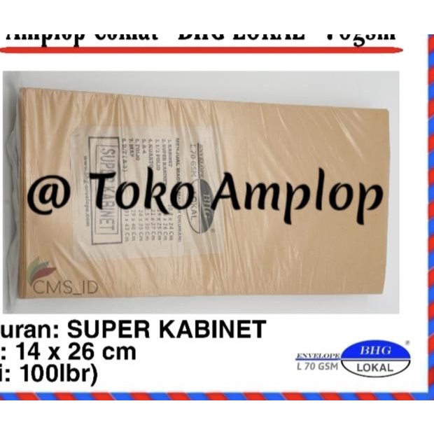 

♦ Amplop Coklat SUPER KABINET isi 100 lbr 70gsm ♢