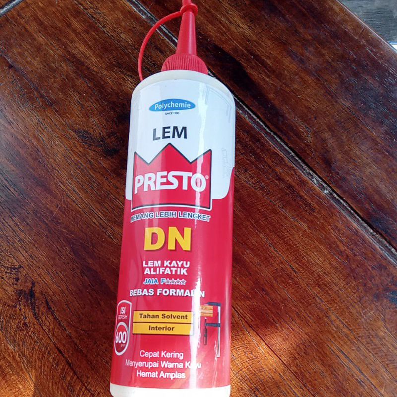 

Lem Presto, Lem Kayu Alifatik Bebas Formalin Merek DN