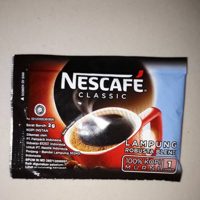 

Nescafe Classic 2gr - Kopi tanpa Ampas