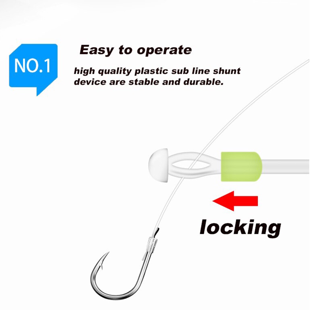 LANFY Portable Double Hook Fishing Accessories Silicone Fish Hook Fixed Distance Splitter Line Swivel Tool 10Pcs Space Bean Double Head Anti-wrap Beans Fish Line Separator