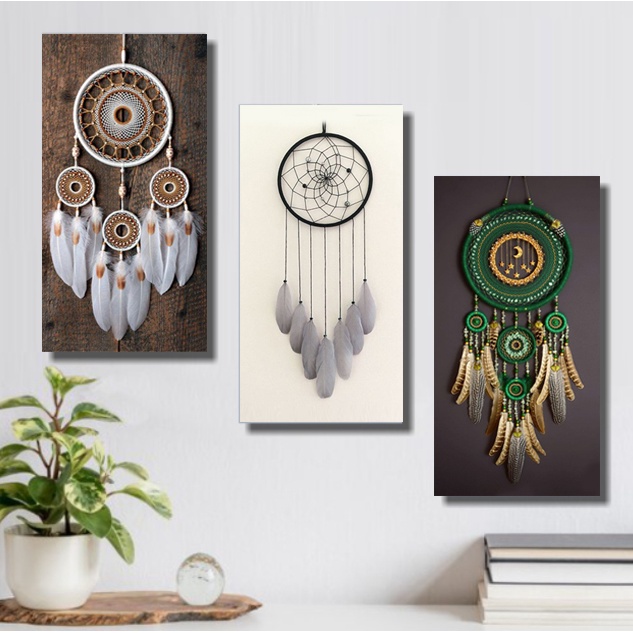 Hiasan Dinding Pajangan Ruang Tamu Dekorasi Kamar Tidur  Walldecor Macrame Poster Kayu Tema Etnik