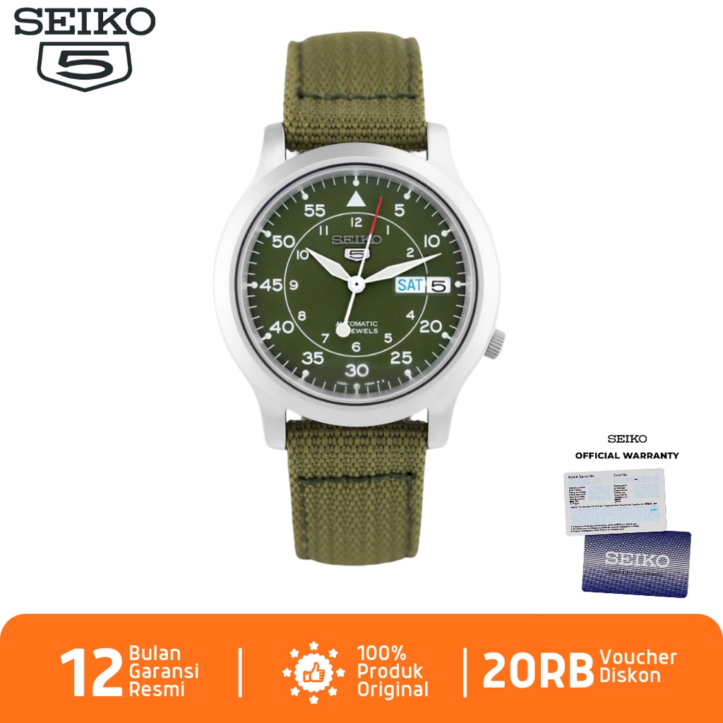 Seiko Pria SNK805 Jam Tangan Pria Seiko 5 Automatic SNK805K2 Nylon Strap