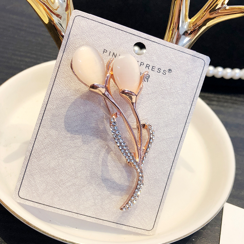 Bros Bros Pin Perempuan Korea Suasana Mewah Selendang Gesper Mantel Kardigan Dekorasi Kreatif-4