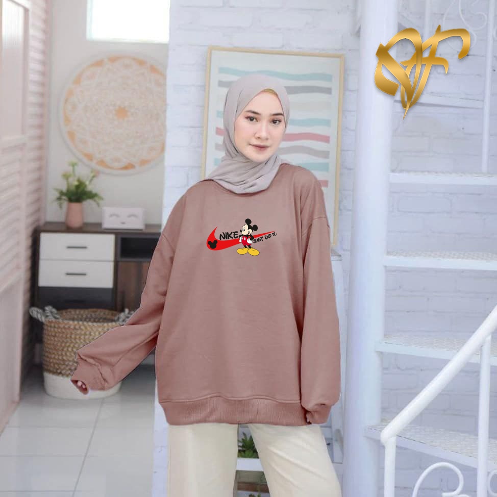 🅳🅵 Sweater Mickey Mouse Nike Iconic | Sweater Wanita &amp; Pria terbaru | Dhea Fashion