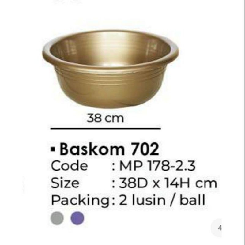 Baskom MPW cekung 702  diameter 38 cm