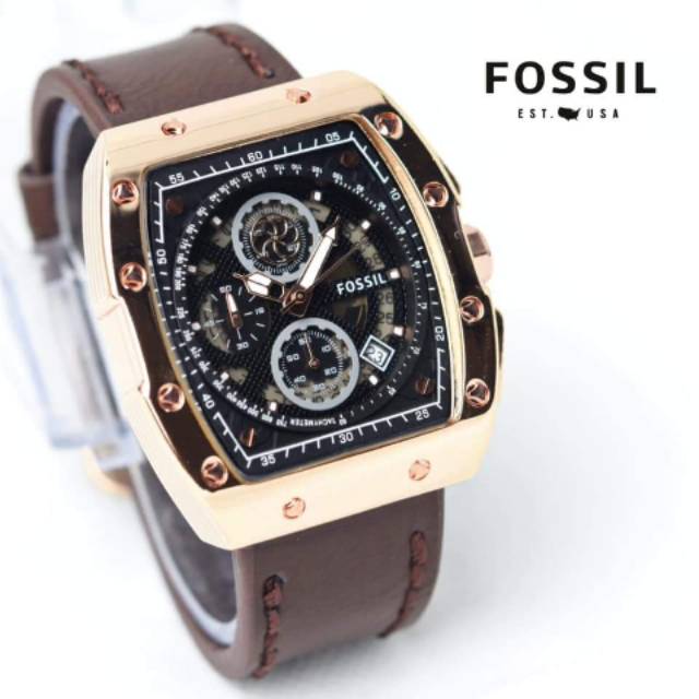 JAM TANGAN KULIT FS CHRONO AKTIF